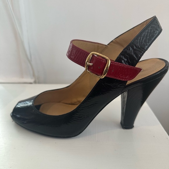 VTG Steve Madden Ninah Women’s Black and Red Patent Heels Sz 9 with Box - Picture 4 of 12